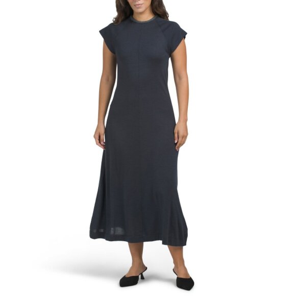 BRUNELLO CUCINELLI night Made In Italy Cashmere Silk Blend Dress - Picture 1 of 2